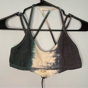 NEW Chaser Sporty Athletic Workout Strappy Bralette Blue Tie Dye Size Medium NWT